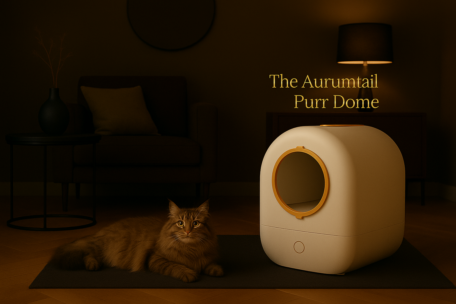 Aurumtail Purr Dome zelfreinigende kattenbak in modern design